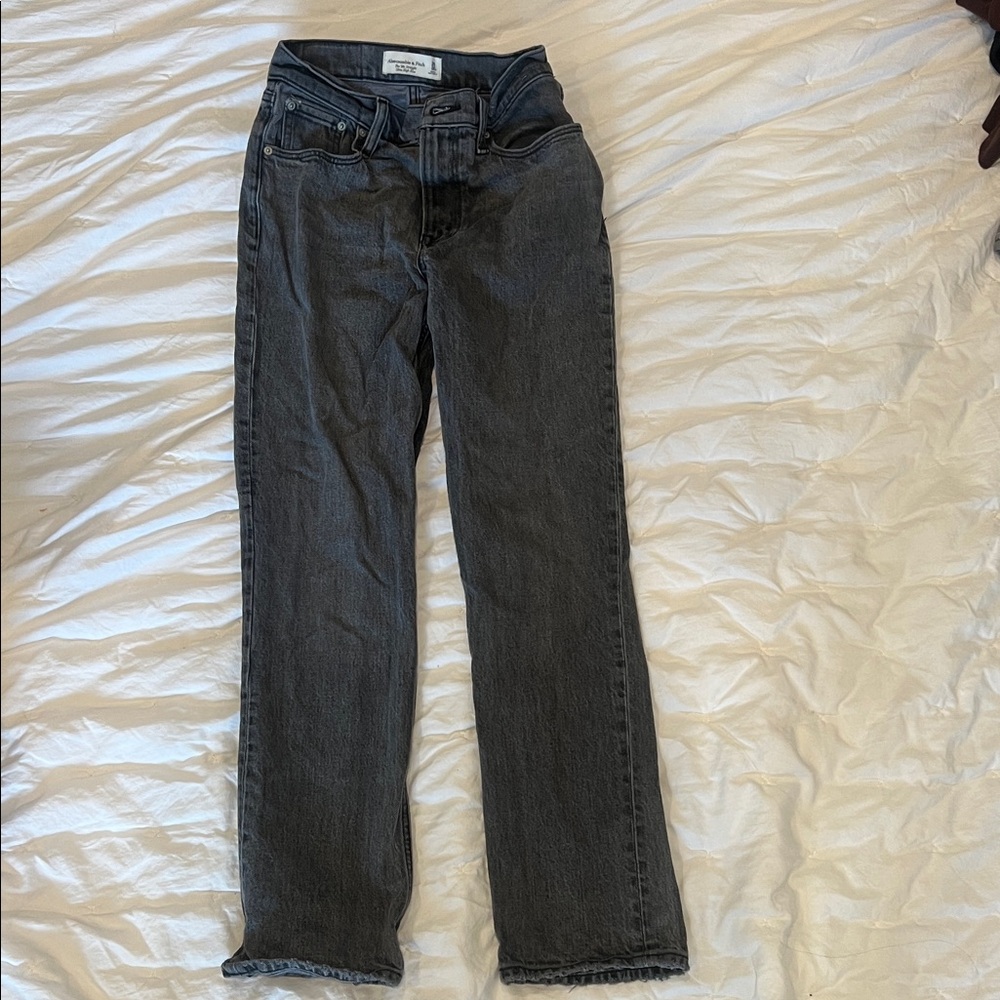 Abercrombie & Fitch Black Straight-Leg Jeans